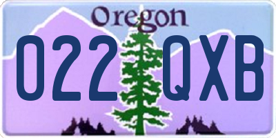 OR license plate 022QXB