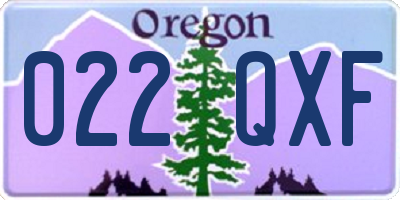 OR license plate 022QXF