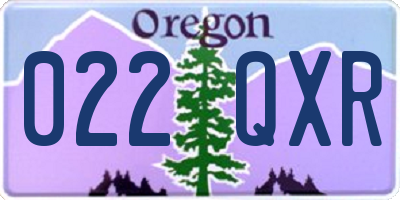 OR license plate 022QXR