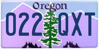 OR license plate 022QXT