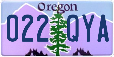 OR license plate 022QYA
