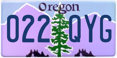 OR license plate 022QYG