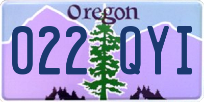 OR license plate 022QYI