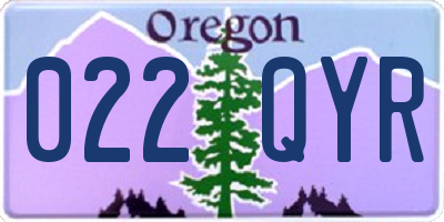 OR license plate 022QYR