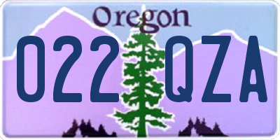 OR license plate 022QZA