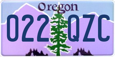 OR license plate 022QZC