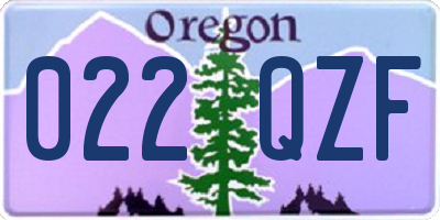 OR license plate 022QZF