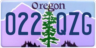 OR license plate 022QZG