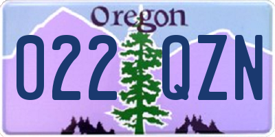 OR license plate 022QZN