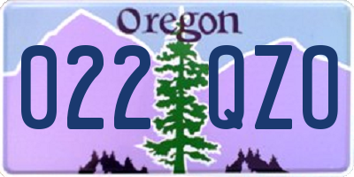 OR license plate 022QZO