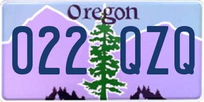 OR license plate 022QZQ