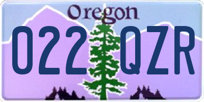 OR license plate 022QZR