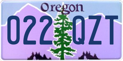 OR license plate 022QZT