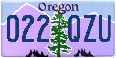 OR license plate 022QZU