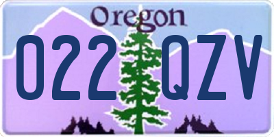OR license plate 022QZV