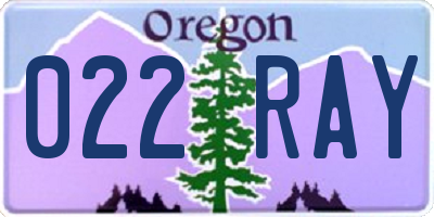 OR license plate 022RAY