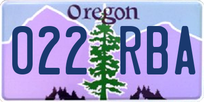 OR license plate 022RBA