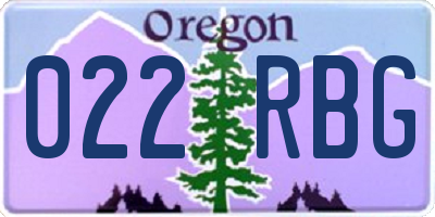 OR license plate 022RBG