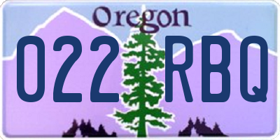 OR license plate 022RBQ