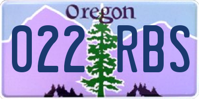 OR license plate 022RBS