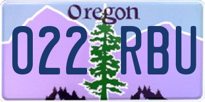 OR license plate 022RBU