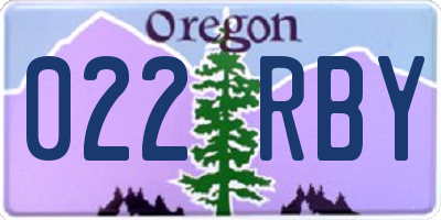OR license plate 022RBY