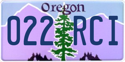 OR license plate 022RCI