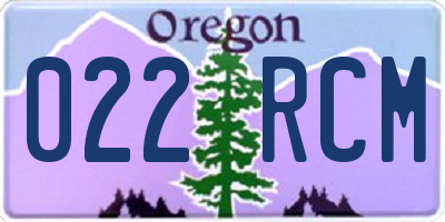 OR license plate 022RCM