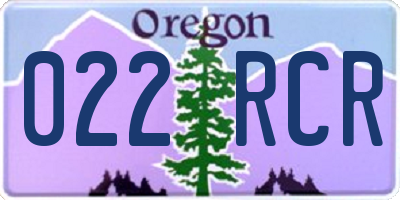 OR license plate 022RCR