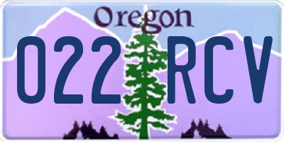 OR license plate 022RCV