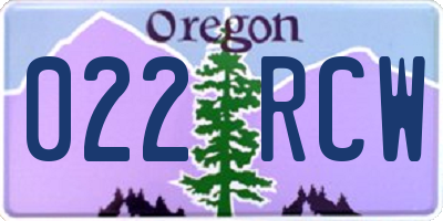 OR license plate 022RCW