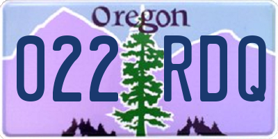 OR license plate 022RDQ