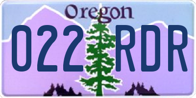 OR license plate 022RDR