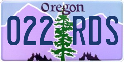 OR license plate 022RDS
