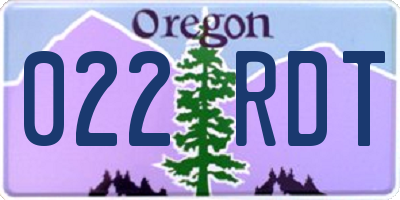 OR license plate 022RDT