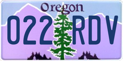 OR license plate 022RDV
