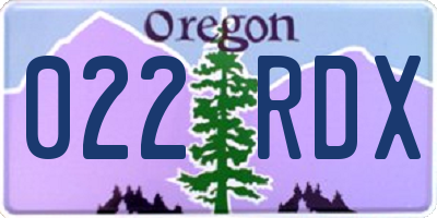 OR license plate 022RDX
