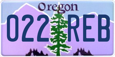 OR license plate 022REB