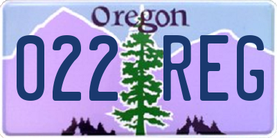 OR license plate 022REG