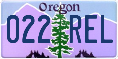 OR license plate 022REL