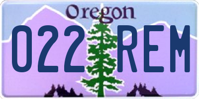 OR license plate 022REM