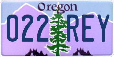 OR license plate 022REY