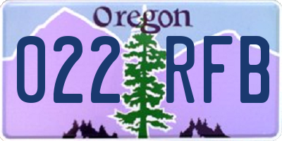 OR license plate 022RFB