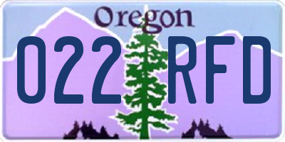 OR license plate 022RFD