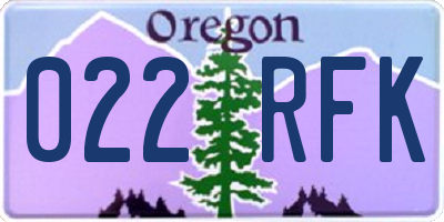 OR license plate 022RFK