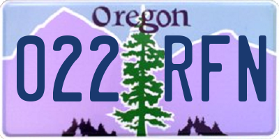 OR license plate 022RFN