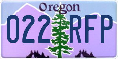 OR license plate 022RFP