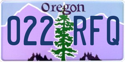 OR license plate 022RFQ