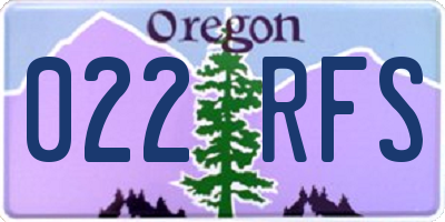OR license plate 022RFS