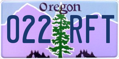 OR license plate 022RFT